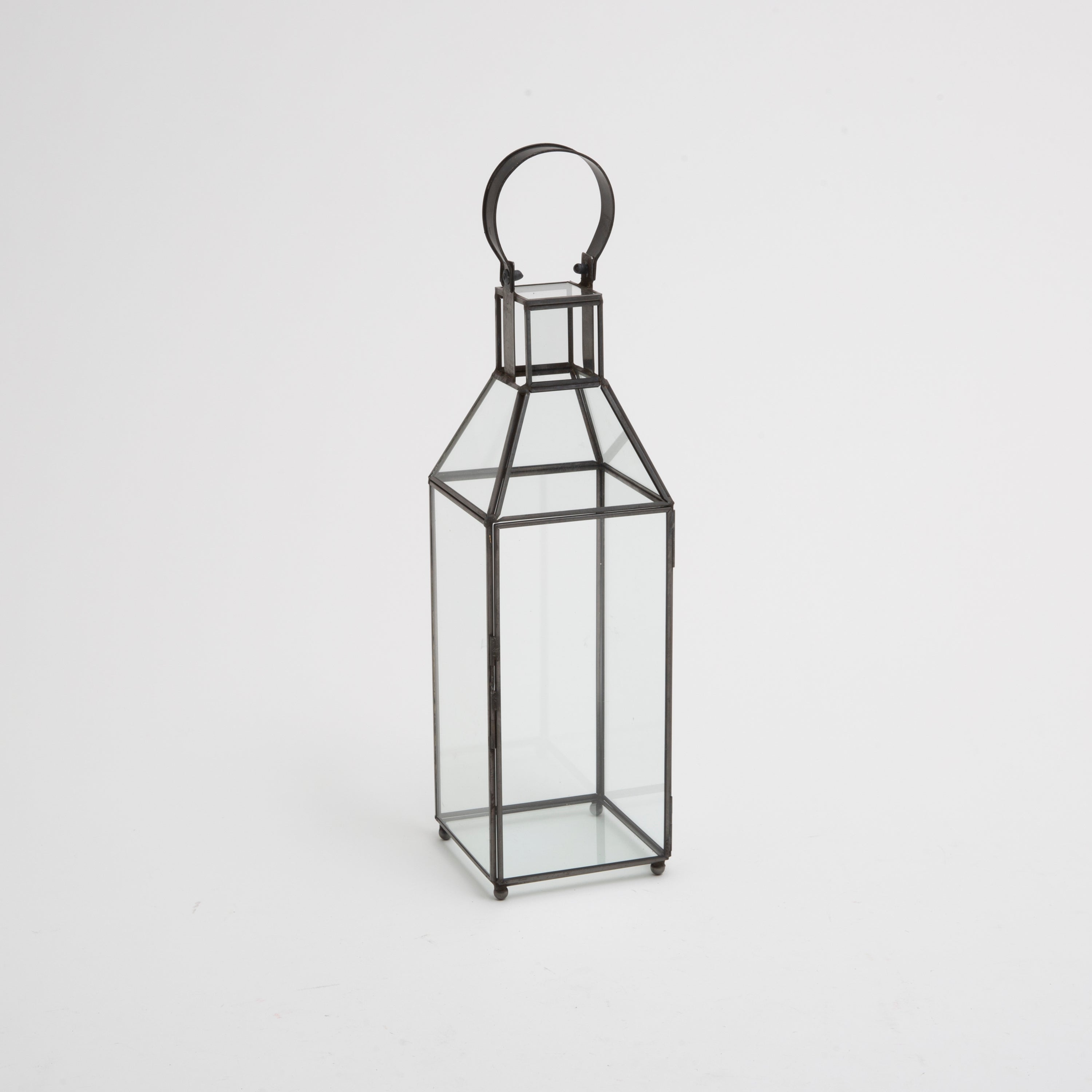 Estate style 14.8 in H Metal and Glass Holiday Lantern